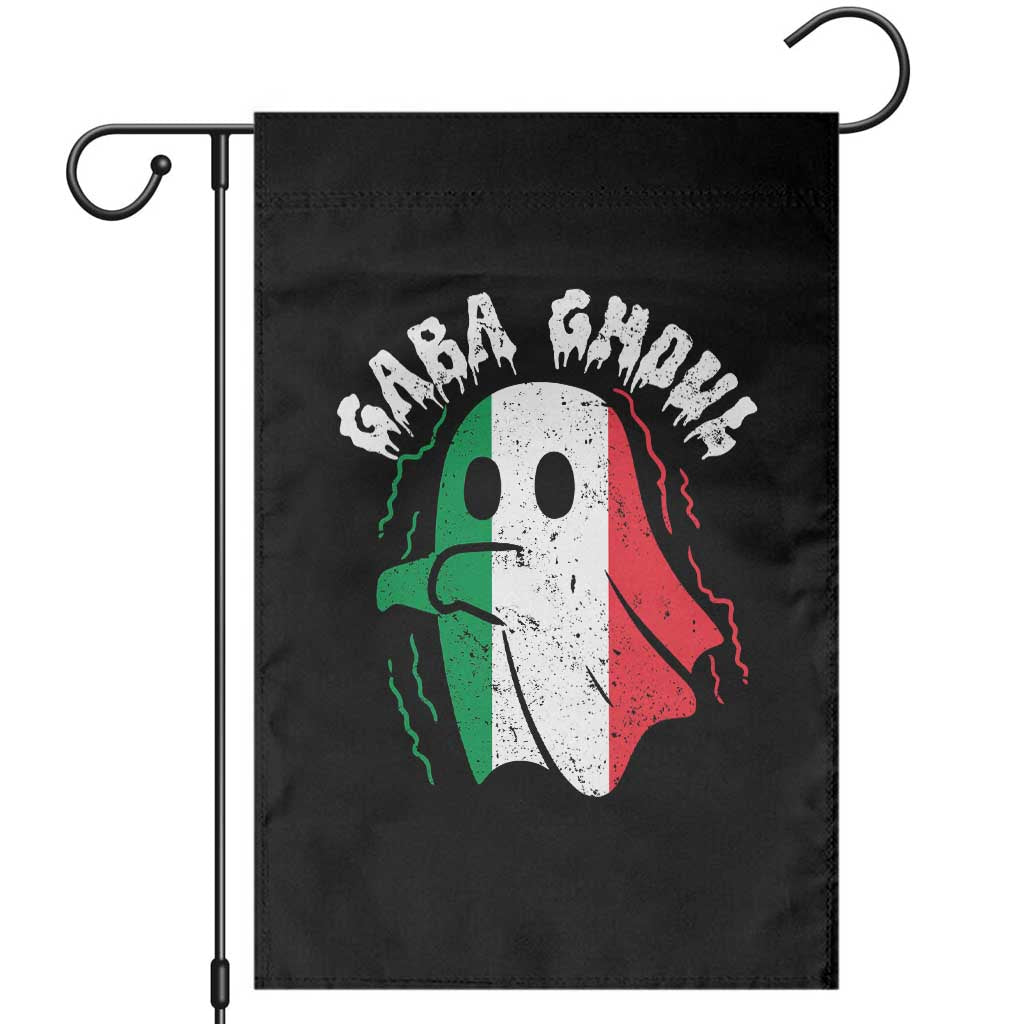 Gabagool Ghost Italian Garden Flag Funny Halloween Costume Gaba Ghoul Pun - Print Your Wear