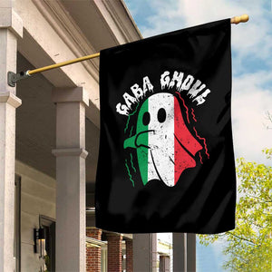 Gabagool Ghost Italian Garden Flag Funny Halloween Costume Gaba Ghoul Pun - Print Your Wear