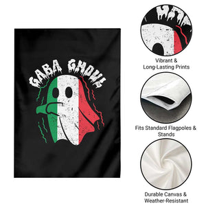 Gabagool Ghost Italian Garden Flag Funny Halloween Costume Gaba Ghoul Pun - Print Your Wear
