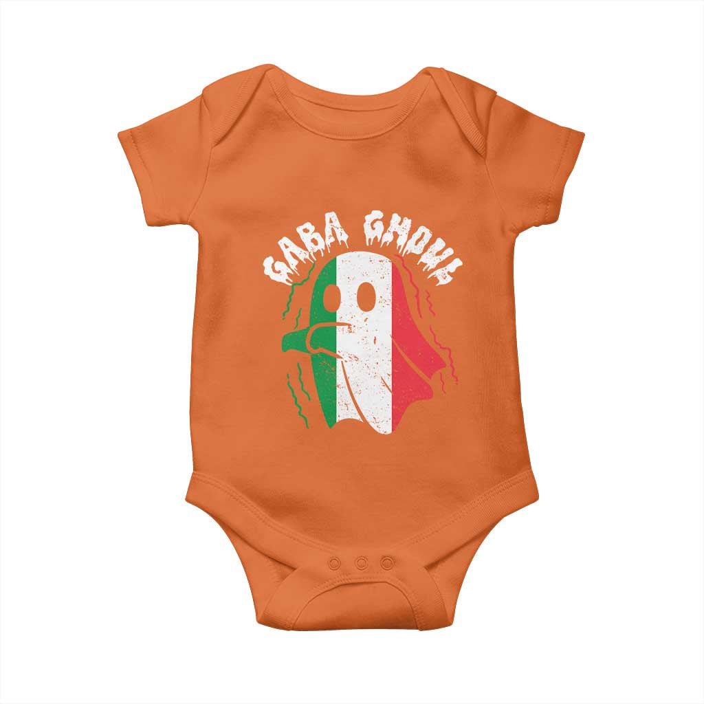 Gabagool Ghost Italian Baby Onesie Funny Halloween Costume Gaba Ghoul Pun TS10 Orange Print Your Wear
