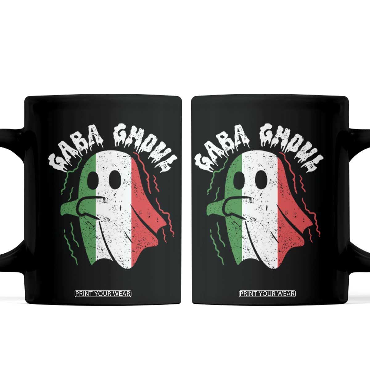 Gabagool Ghost Italian Coffee Mug Funny Halloween Costume Gaba Ghoul Pun TS10 Black Print Your Wear
