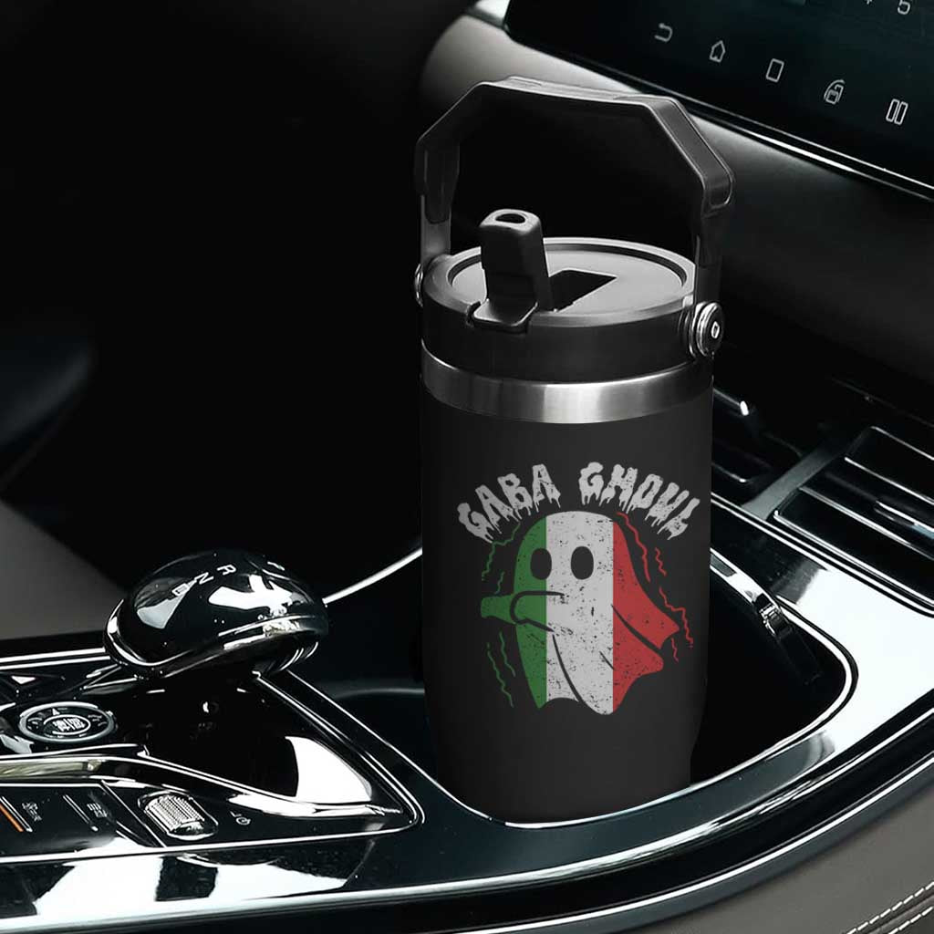 Gabagool Ghost Italian Flip Straw Tumbler Funny Halloween Costume Gaba Ghoul Pun TS10 Print Your Wear