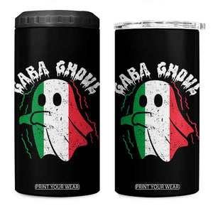 Gabagool Ghost Italian 4 in 1 Can Cooler Tumbler Funny Halloween Costume Gaba Ghoul Pun - Print Your Wear