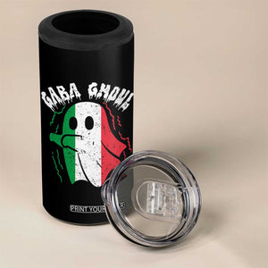 Gabagool Ghost Italian 4 in 1 Can Cooler Tumbler Funny Halloween Costume Gaba Ghoul Pun - Print Your Wear