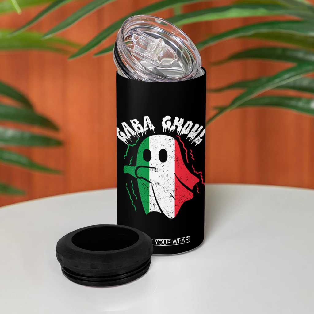 Gabagool Ghost Italian 4 in 1 Can Cooler Tumbler Funny Halloween Costume Gaba Ghoul Pun TS10 Print Your Wear