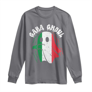 Gabagool Ghost Italian Long Sleeve Shirt Funny Halloween Costume Gaba Ghoul Pun TS10 Charcoal Print Your Wear