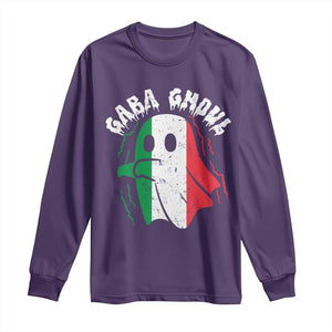Gabagool Ghost Italian Long Sleeve Shirt Funny Halloween Costume Gaba Ghoul Pun TS10 Purple Print Your Wear