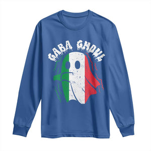 Gabagool Ghost Italian Long Sleeve Shirt Funny Halloween Costume Gaba Ghoul Pun TS10 Royal Blue Print Your Wear