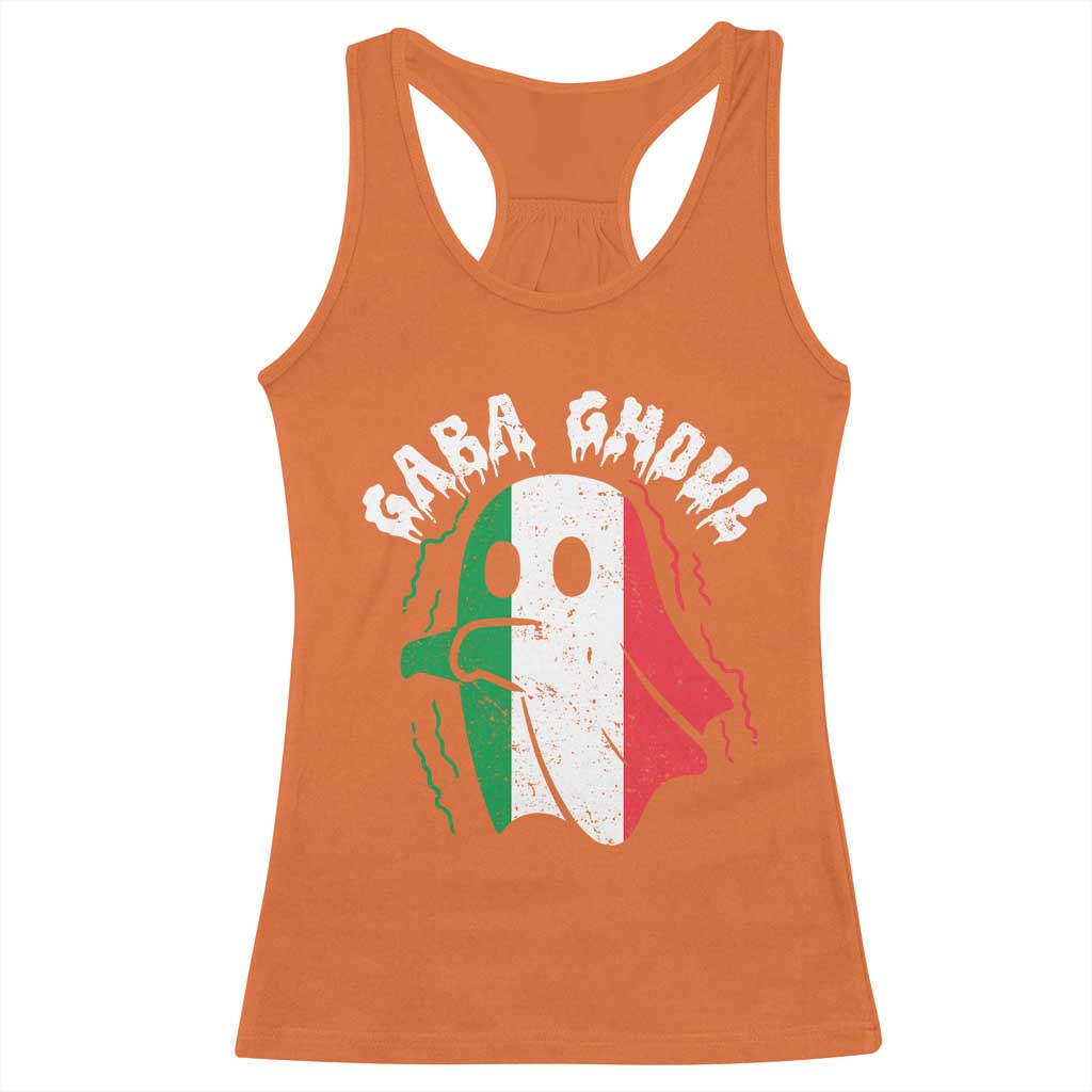 Gabagool Ghost Italian Racerback Tank Top Funny Halloween Costume Gaba Ghoul Pun TS10 Orange Print Your Wear