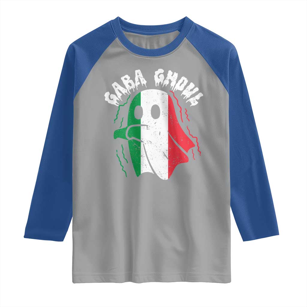 Gabagool Ghost Italian Raglan Shirt Funny Halloween Costume Gaba Ghoul Pun TS10 Sport Gray Royal Print Your Wear