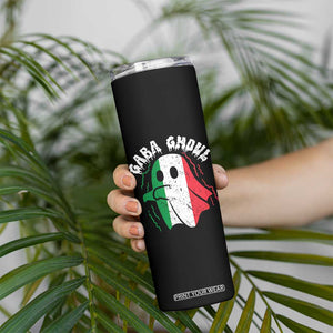 Gabagool Ghost Italian Skinny Tumbler Funny Halloween Costume Gaba Ghoul Pun - Print Your Wear