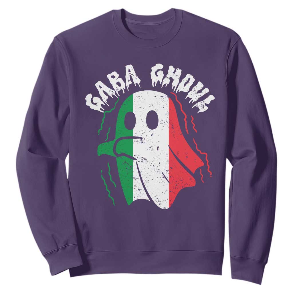 Gabagool Ghost Italian Sweatshirt Funny Halloween Costume Gaba Ghoul Pun TS10 Purple Print Your Wear