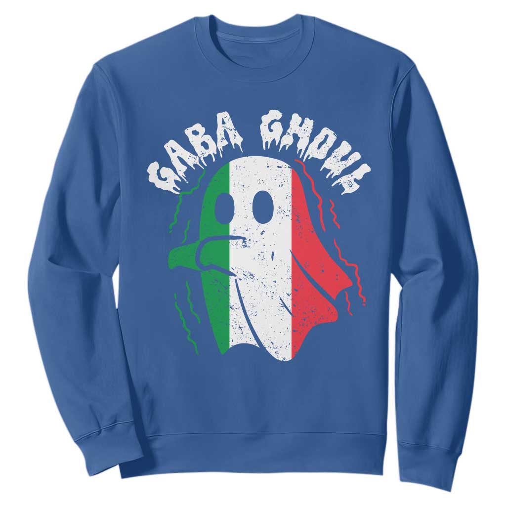 Gabagool Ghost Italian Sweatshirt Funny Halloween Costume Gaba Ghoul Pun TS10 Royal Blue Print Your Wear
