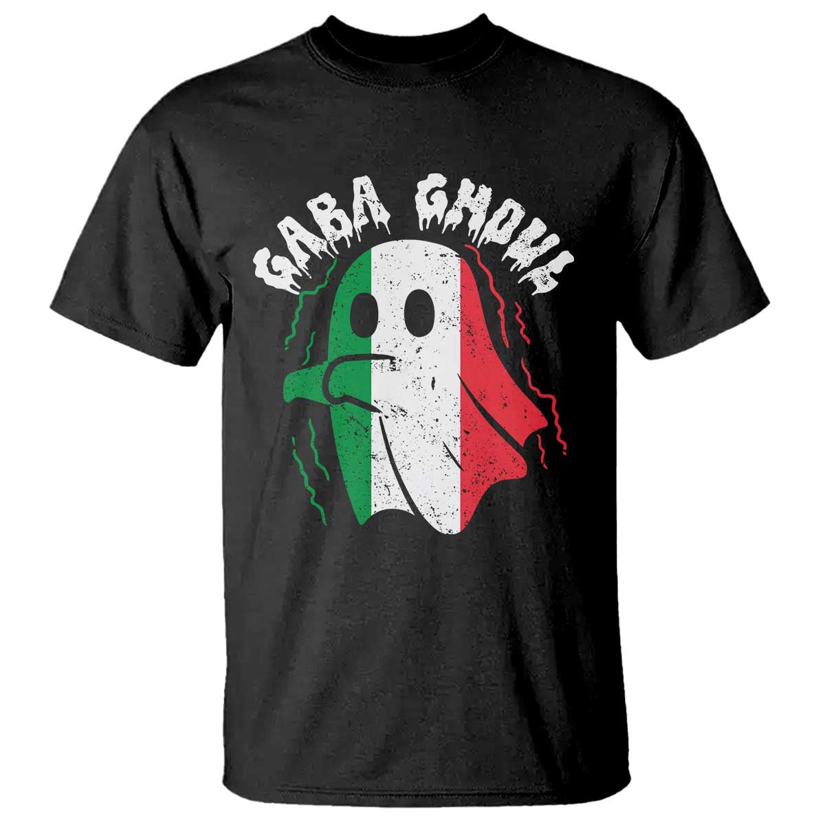 Gabagool Ghost Italian T Shirt Funny Halloween Costume Gaba Ghoul Pun TS10 Black Print Your Wear