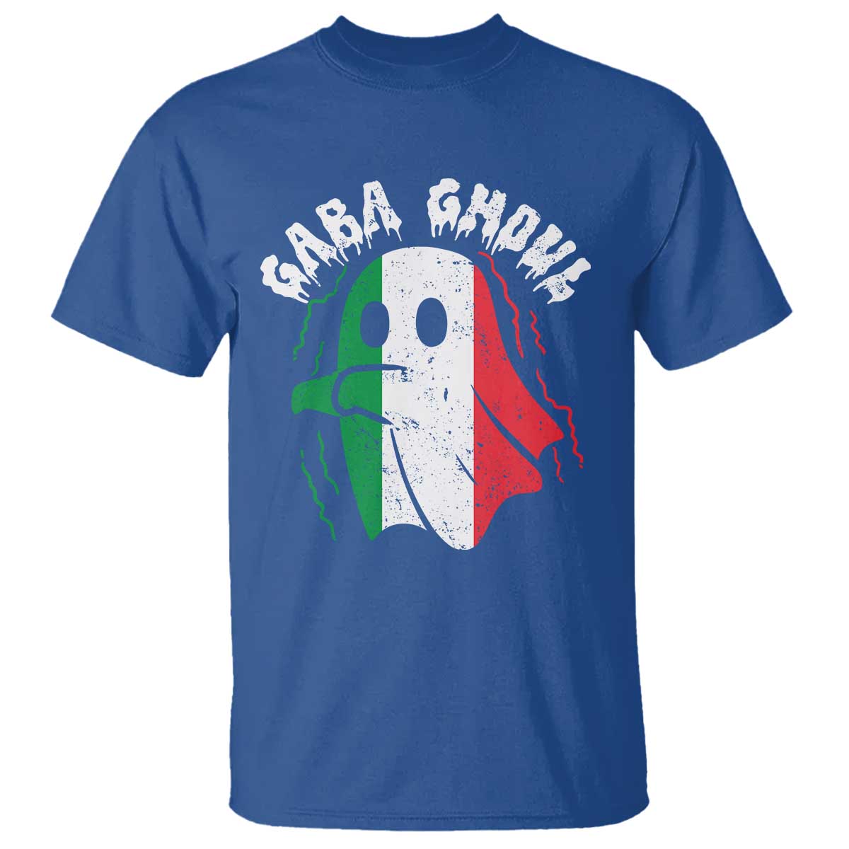 Gabagool Ghost Italian T Shirt Funny Halloween Costume Gaba Ghoul Pun TS10 Royal Blue Print Your Wear