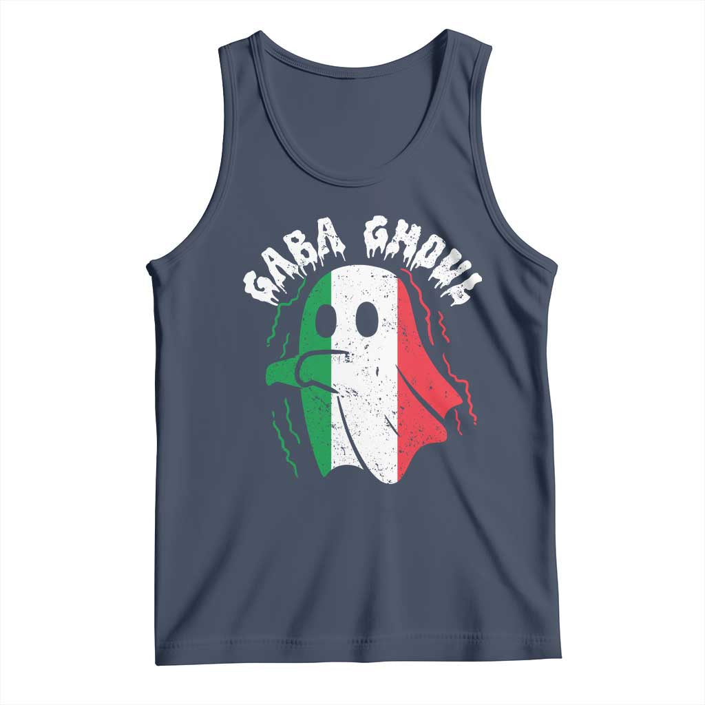 Gabagool Ghost Italian Tank Top Funny Halloween Costume Gaba Ghoul Pun TS10 Navy Print Your Wear