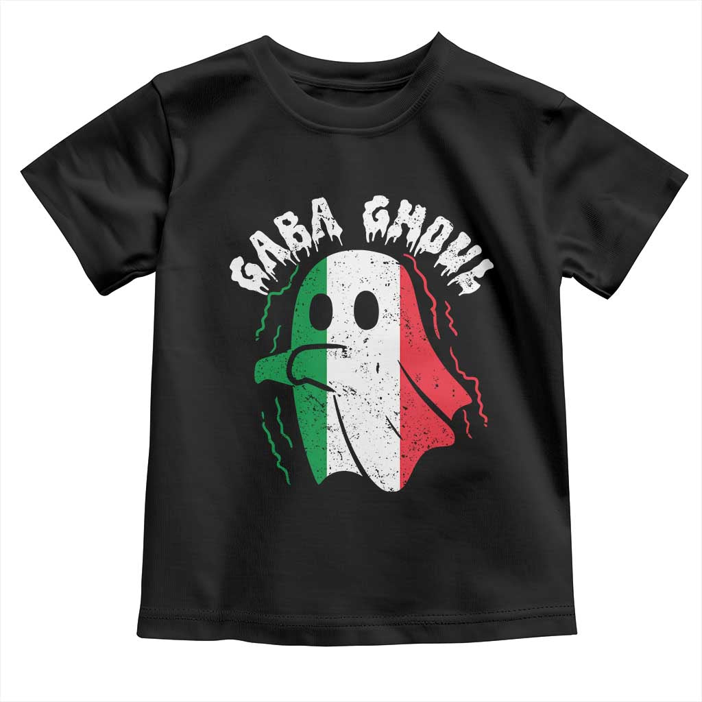 Gabagool Ghost Italian Toddler T Shirt Funny Halloween Costume Gaba Ghoul Pun TS10 Black Print Your Wear