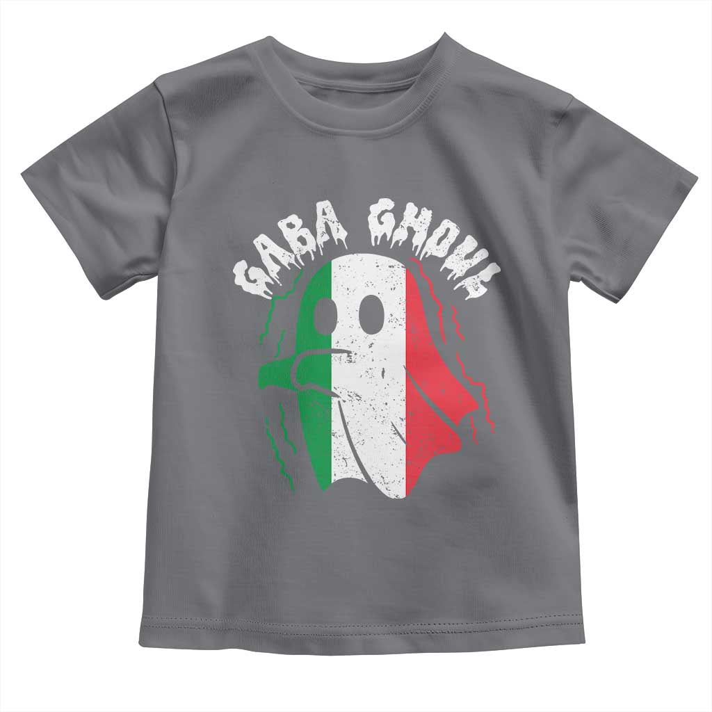Gabagool Ghost Italian Toddler T Shirt Funny Halloween Costume Gaba Ghoul Pun TS10 Charcoal Print Your Wear