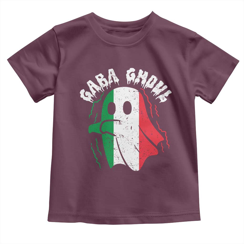 Gabagool Ghost Italian Toddler T Shirt Funny Halloween Costume Gaba Ghoul Pun TS10 Maroon Print Your Wear