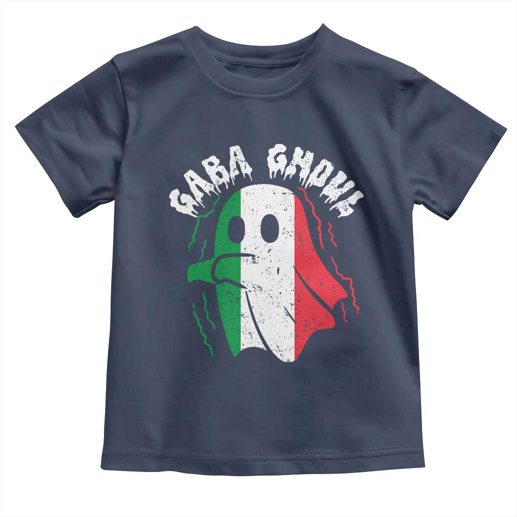 Gabagool Ghost Italian Toddler T Shirt Funny Halloween Costume Gaba Ghoul Pun TS10 Navy Print Your Wear