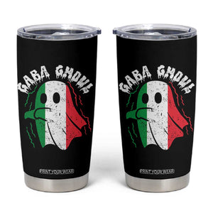 Gabagool Ghost Italian Tumbler Cup Funny Halloween Costume Gaba Ghoul Pun TS10 Black Print Your Wear