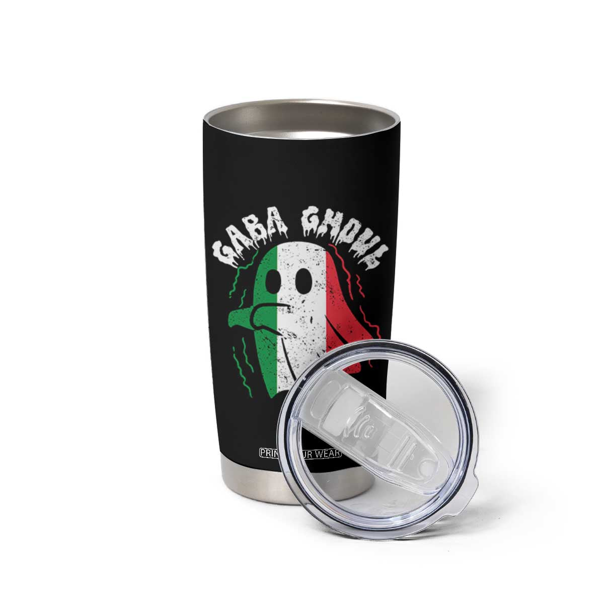 Gabagool Ghost Italian Tumbler Cup Funny Halloween Costume Gaba Ghoul Pun TS10 Print Your Wear