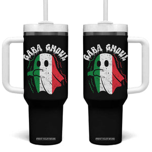 Gabagool Ghost Italian Tumbler With Handle Funny Halloween Costume Gaba Ghoul Pun - Print Your Wear