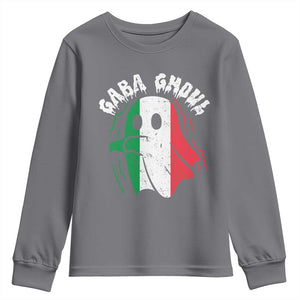 Gabagool Ghost Italian Youth Sweatshirt Funny Halloween Costume Gaba Ghoul Pun TS10 Charcoal Print Your Wear