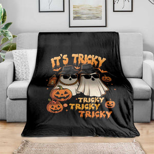 Funny Ghost Throw Blanket It's Tricky Tricky Tricky 90s Nostalgia Halloween Costume TS10 Print Your Wear