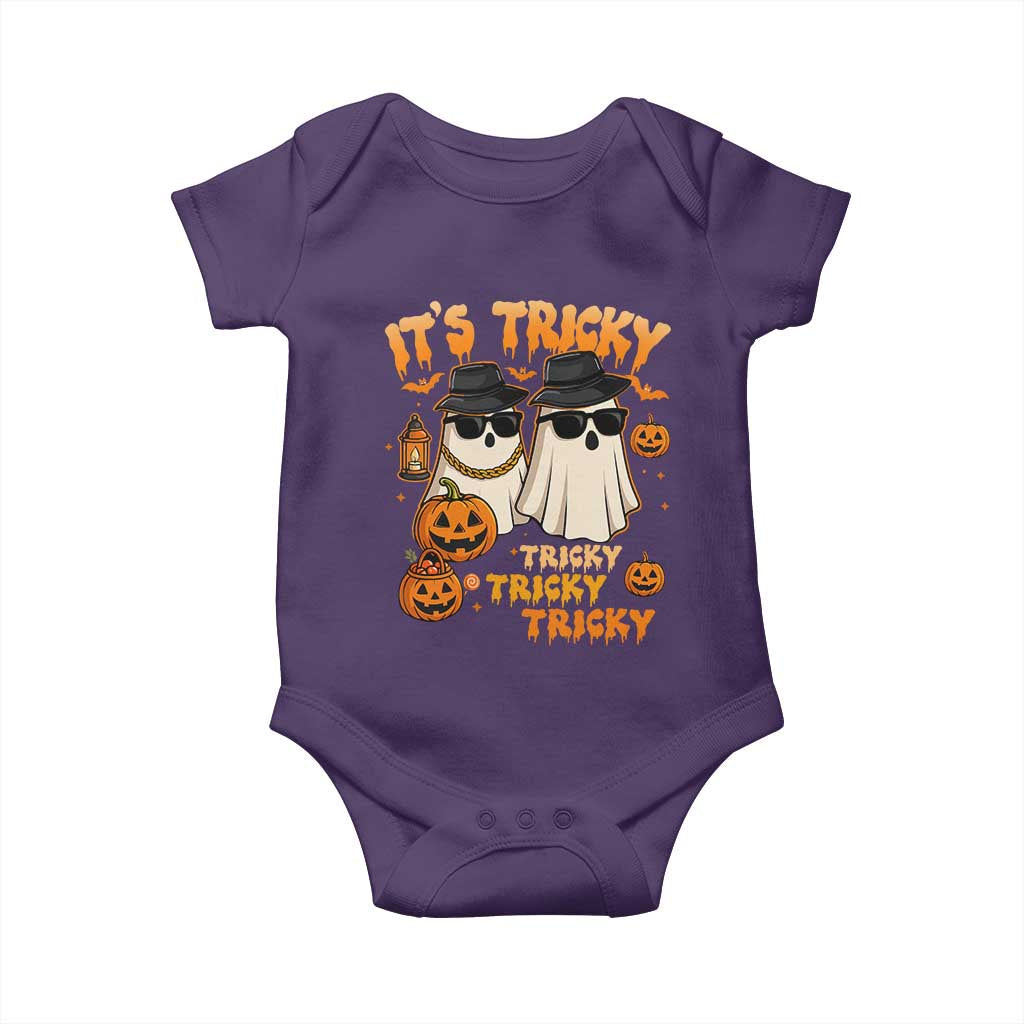 Funny Ghost Baby Onesie It's Tricky Tricky Tricky 90s Nostalgia Halloween Costume TS10 Purple Print Your Wear