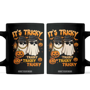 Funny Ghost Coffee Mug It's Tricky Tricky Tricky 90s Nostalgia Halloween Costume TS10 Black Print Your Wear