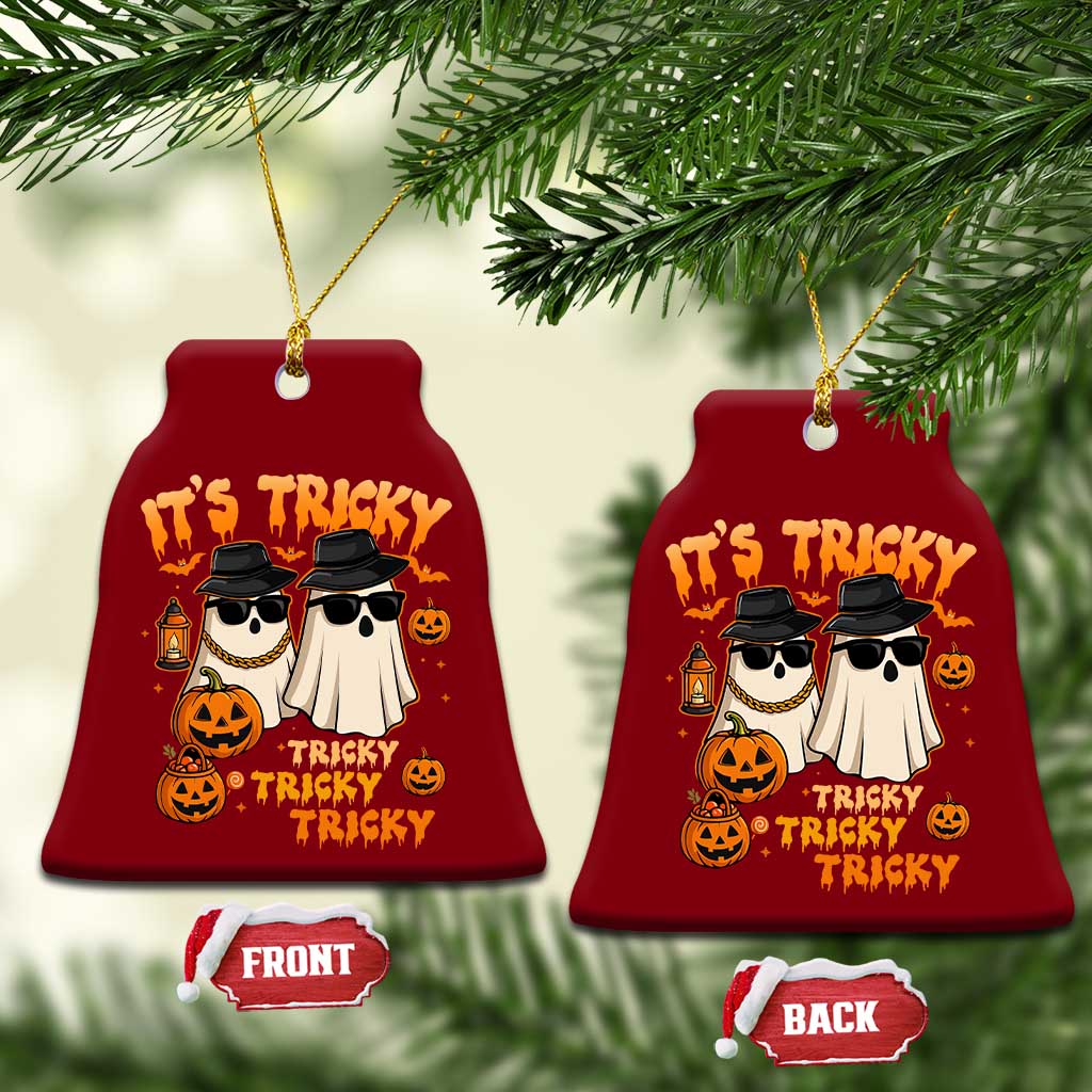 Funny Ghost Ceramic Ornament It's Tricky Tricky Tricky 90s Nostalgia Halloween Costume TS10 Print Your Wear