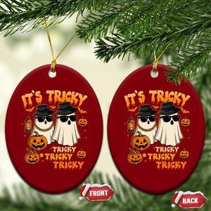 Funny Ghost Ceramic Ornament It's Tricky Tricky Tricky 90s Nostalgia Halloween Costume TS10 Print Your Wear
