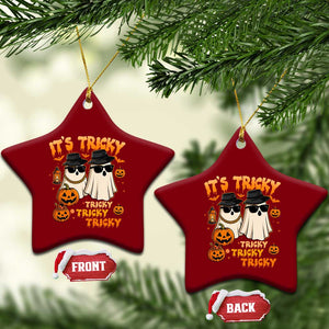 Funny Ghost Ceramic Ornament It's Tricky Tricky Tricky 90s Nostalgia Halloween Costume TS10 Print Your Wear