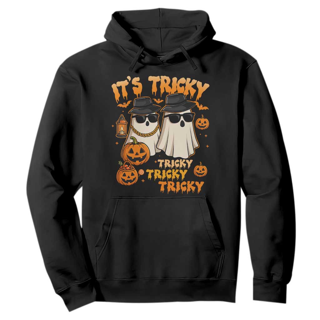 Funny Ghost Hoodie It's Tricky Tricky Tricky 90s Nostalgia Halloween Costume TS10 Black Print Your Wear