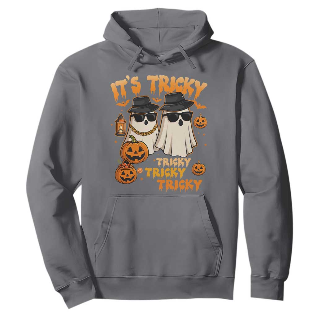 Funny Ghost Hoodie It's Tricky Tricky Tricky 90s Nostalgia Halloween Costume TS10 Charcoal Print Your Wear
