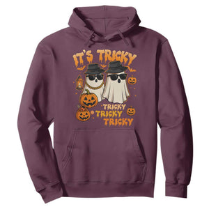 Funny Ghost Hoodie It's Tricky Tricky Tricky 90s Nostalgia Halloween Costume TS10 Maroon Print Your Wear