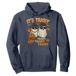 Funny Ghost Hoodie It's Tricky Tricky Tricky 90s Nostalgia Halloween Costume TS10 Navy Print Your Wear
