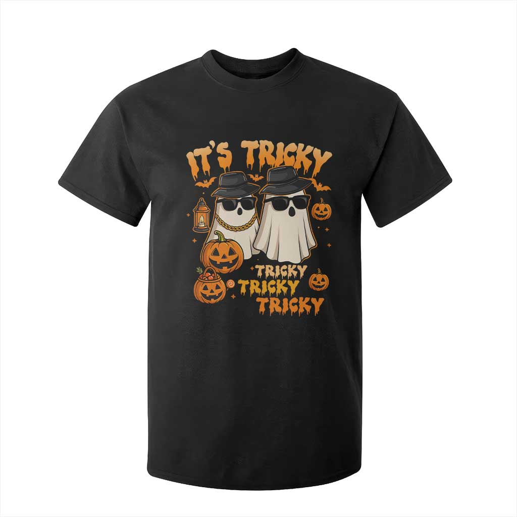 Funny Ghost T Shirt For Kid It's Tricky Tricky Tricky 90s Nostalgia Halloween Costume TS10 Black Print Your Wear