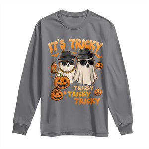Funny Ghost Long Sleeve Shirt It's Tricky Tricky Tricky 90s Nostalgia Halloween Costume TS10 Charcoal Print Your Wear