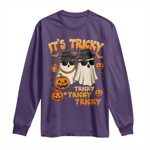 Funny Ghost Long Sleeve Shirt It's Tricky Tricky Tricky 90s Nostalgia Halloween Costume TS10 Purple Print Your Wear