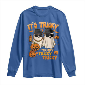 Funny Ghost Long Sleeve Shirt It's Tricky Tricky Tricky 90s Nostalgia Halloween Costume TS10 Royal Blue Print Your Wear