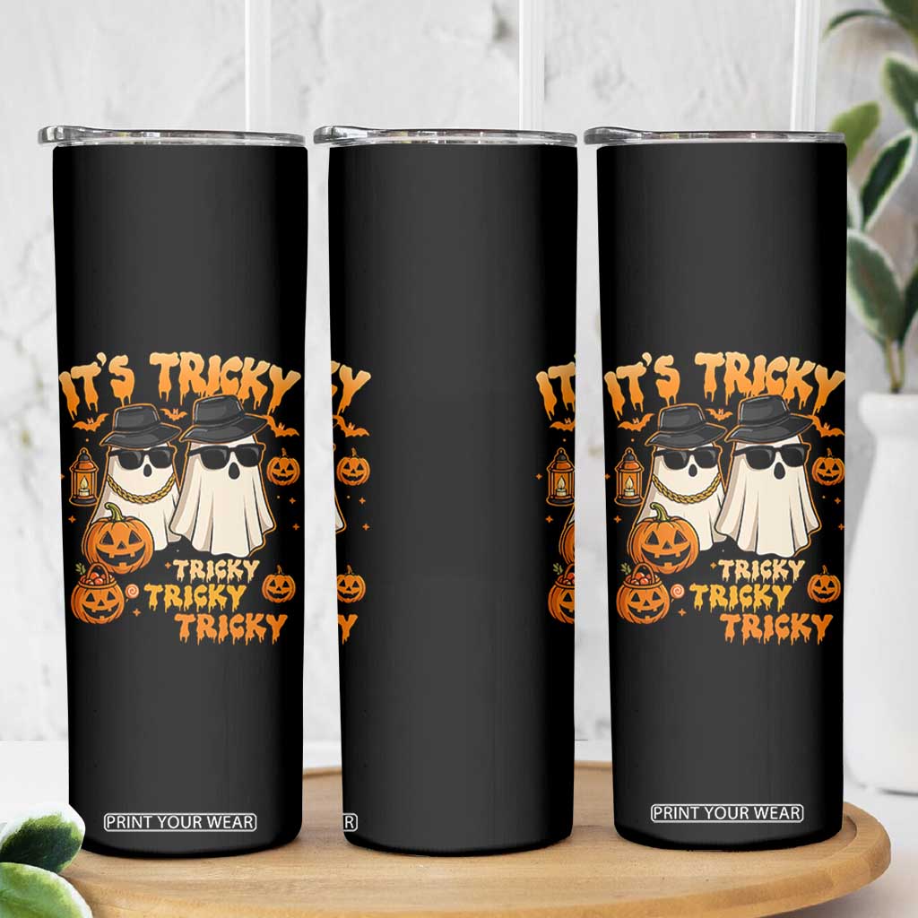 Funny Ghost Skinny Tumbler It's Tricky Tricky Tricky 90s Nostalgia Halloween Costume TS10 Print Your Wear