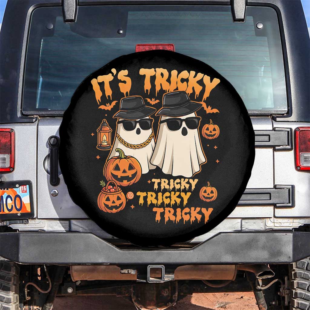 Funny Ghost Spare Tire Cover It's Tricky Tricky Tricky 90s Nostalgia Halloween Costume TS10 No hole Black Print Your Wear