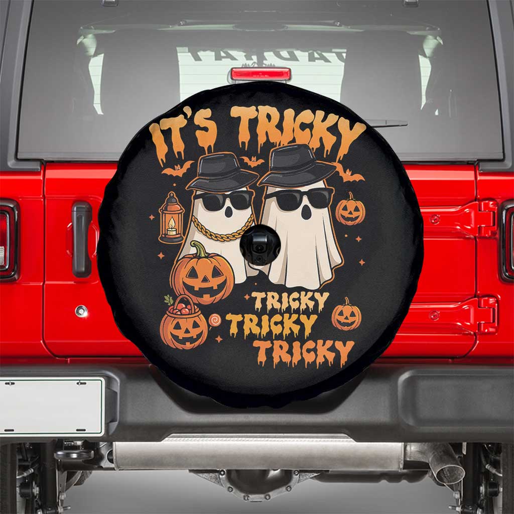 Funny Ghost Spare Tire Cover It's Tricky Tricky Tricky 90s Nostalgia Halloween Costume TS10 Black Print Your Wear