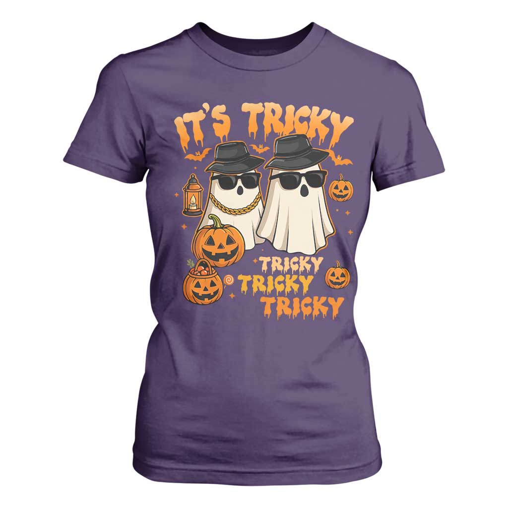 Funny Ghost T Shirt For Women It's Tricky Tricky Tricky 90s Nostalgia Halloween Costume TS10 Purple Print Your Wear