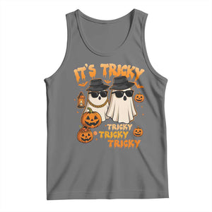 Funny Ghost Tank Top It's Tricky Tricky Tricky 90s Nostalgia Halloween Costume TS10 Black Heather Print Your Wear