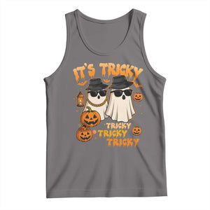 Funny Ghost Tank Top It's Tricky Tricky Tricky 90s Nostalgia Halloween Costume TS10 Deep Heather Print Your Wear