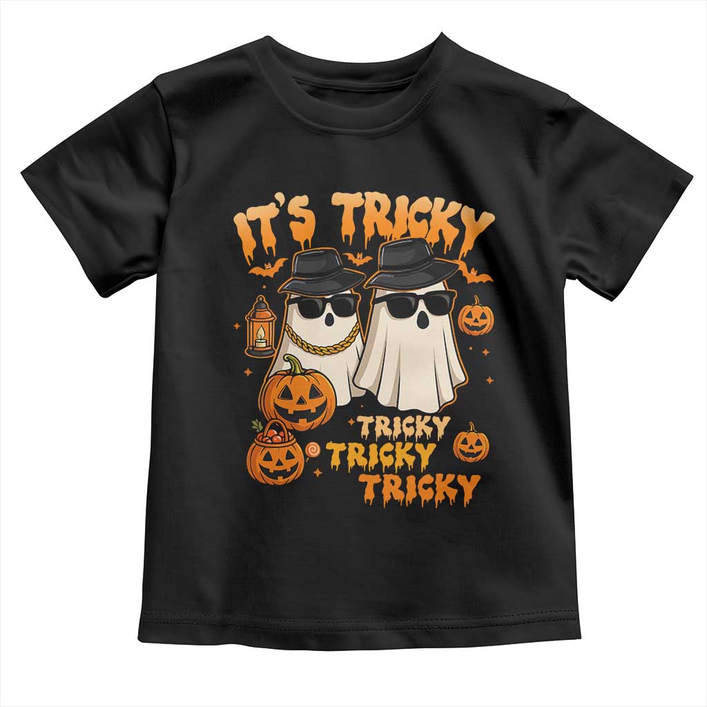 Funny Ghost Toddler T Shirt It's Tricky Tricky Tricky 90s Nostalgia Halloween Costume TS10 Black Print Your Wear