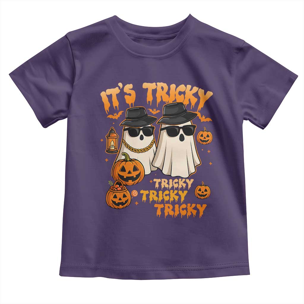 Funny Ghost Toddler T Shirt It's Tricky Tricky Tricky 90s Nostalgia Halloween Costume TS10 Purple Print Your Wear
